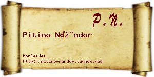 Pitino Nándor névjegykártya